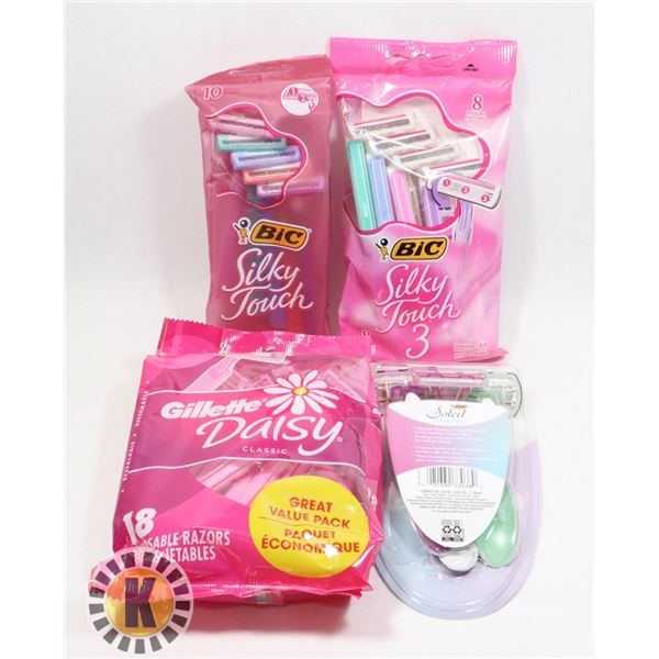 BAG OF ASSORTED SHAVERS/RAZORS INCLUDES GILLETTE