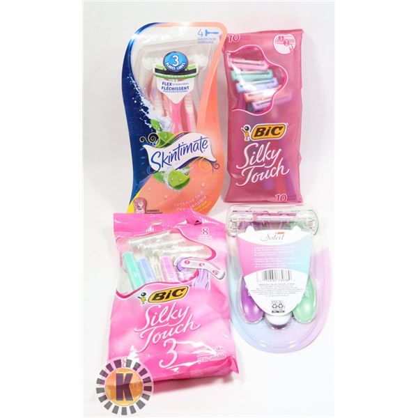 BAG OF ASSORTED SHAVERS/RAZORS INCLUDES GILLETTE