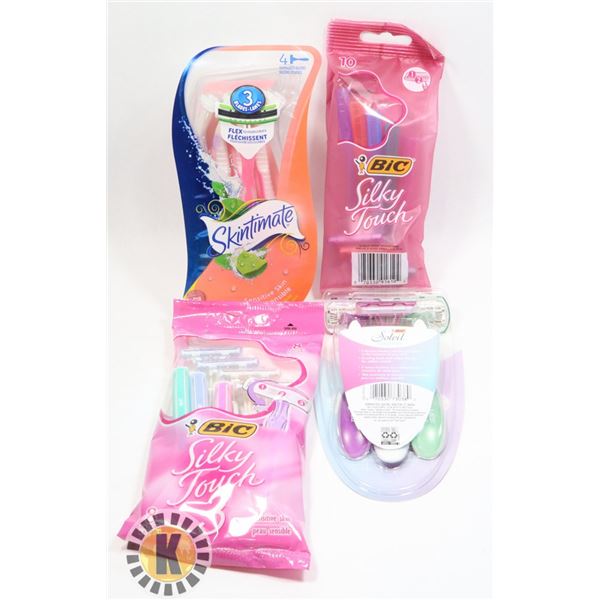 BAG OF ASSORTED SHAVERS/RAZORS INCLUDES GILLETTE