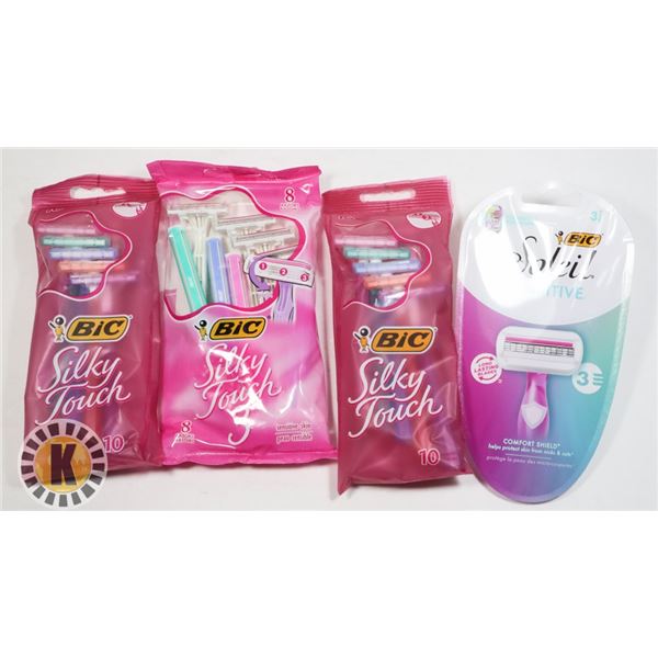 BAG OF ASSORTED SHAVERS/RAZORS INCLUDES GILLETTE