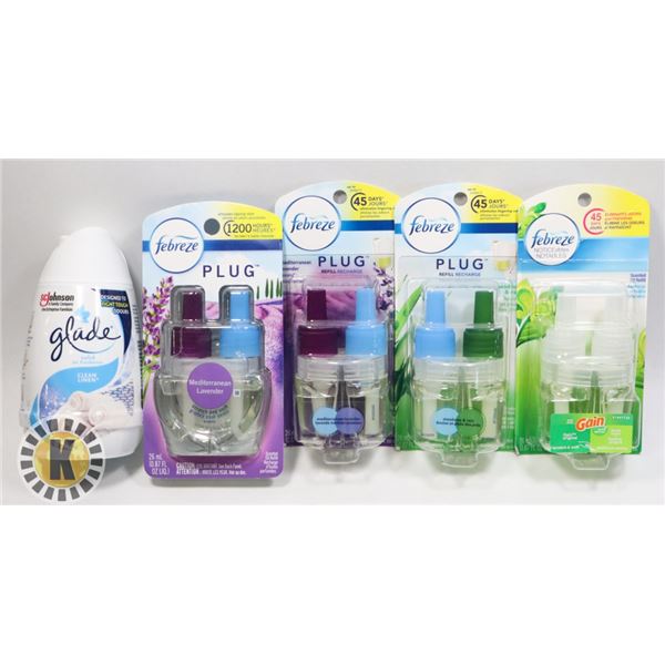 BAG OF ASSORTED AIR FRESHENERS INCLUDES FEBREZE