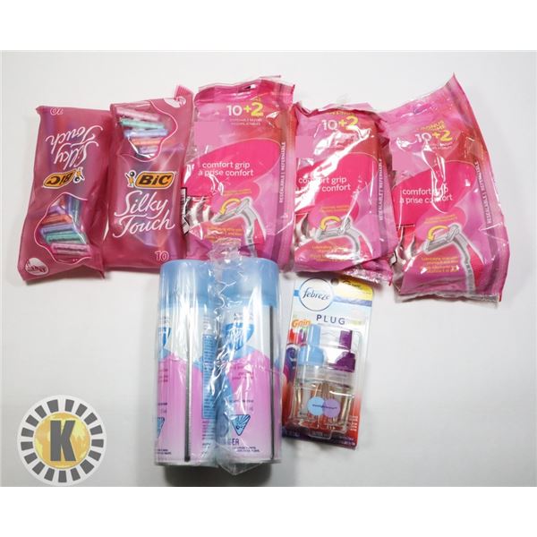 BAG OF BABY POWDER, RAZORS & MORE