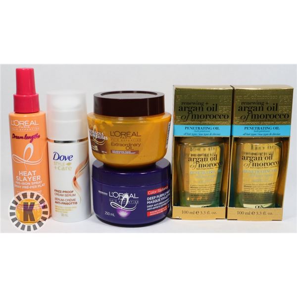 BAG OF ASSORTED HAIR PRODUCTS