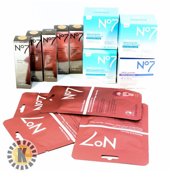 BAG OF ASSORTED NO7 SKINCARE PRODUCTS