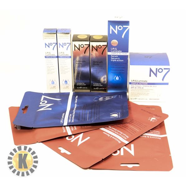 BAG OF ASSORTED NO7 SKINCARE PRODUCTS