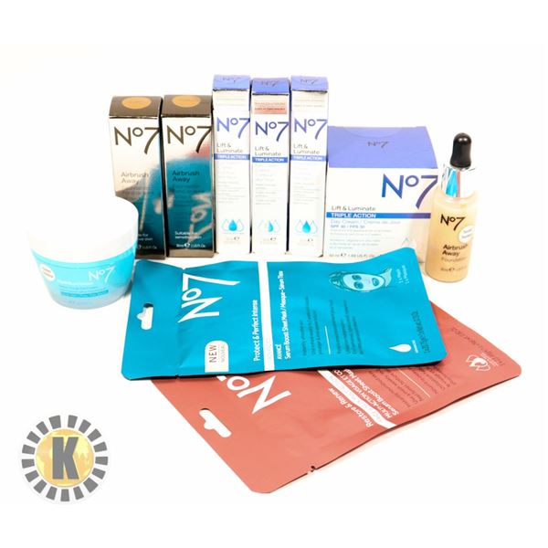 BAG OF ASSORTED NO7 SKINCARE PRODUCTS