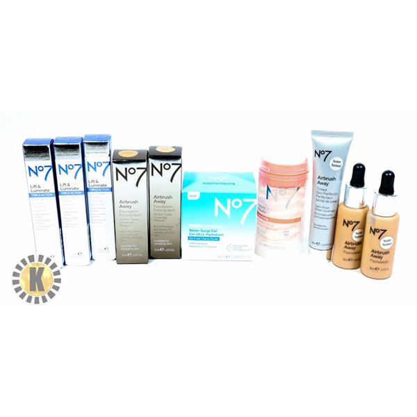 BAG OF ASSORTED NO7 SKINCARE PRODUCTS