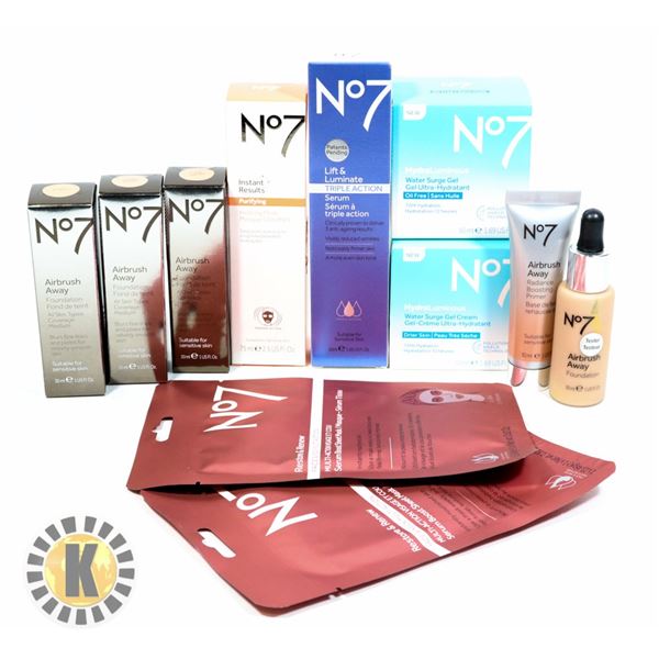 BAG OF ASSORTED NO7 SKINCARE PRODUCTS