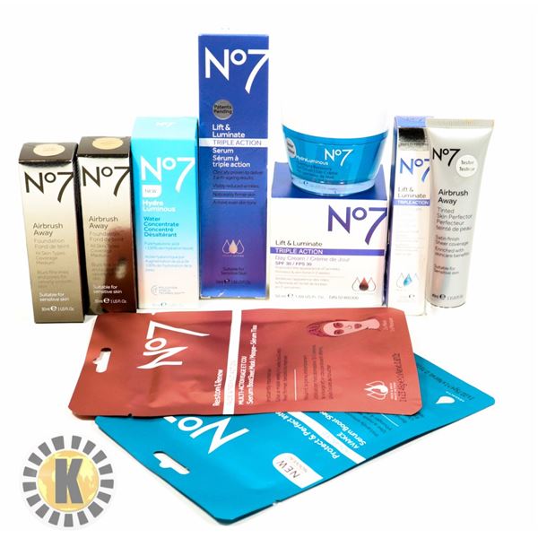 BAG OF ASSORTED NO7 SKINCARE PRODUCTS