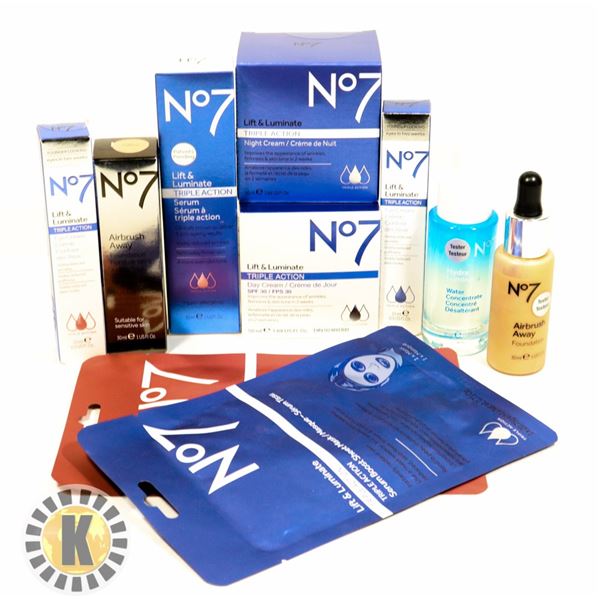 BAG OF ASSORTED NO7 SKINCARE PRODUCTS