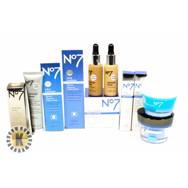 BAG OF ASSORTED NO7 SKINCARE PRODUCTS