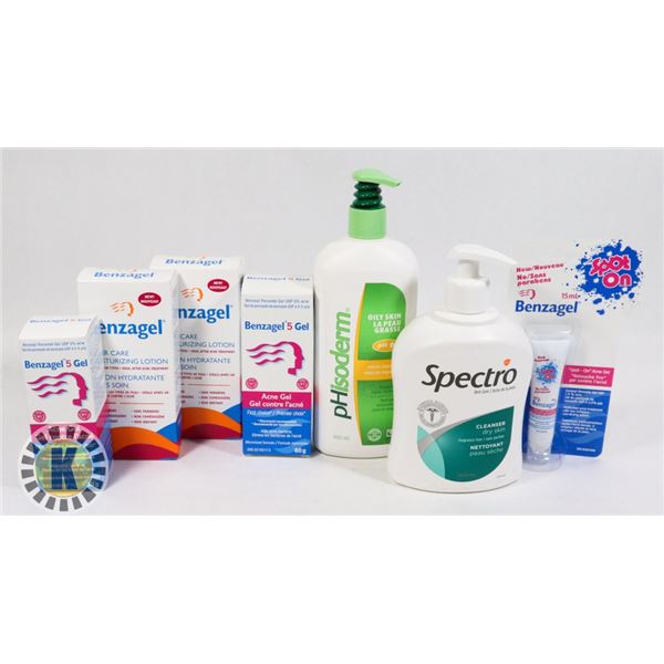 BAG OF ASSORTED SKIN CARE SUPPLIES