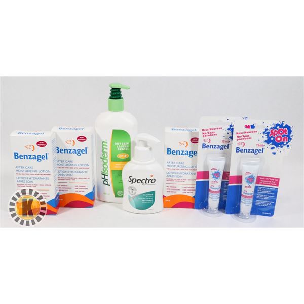 BAG OF ASSORTED SKIN CARE SUPPLIES