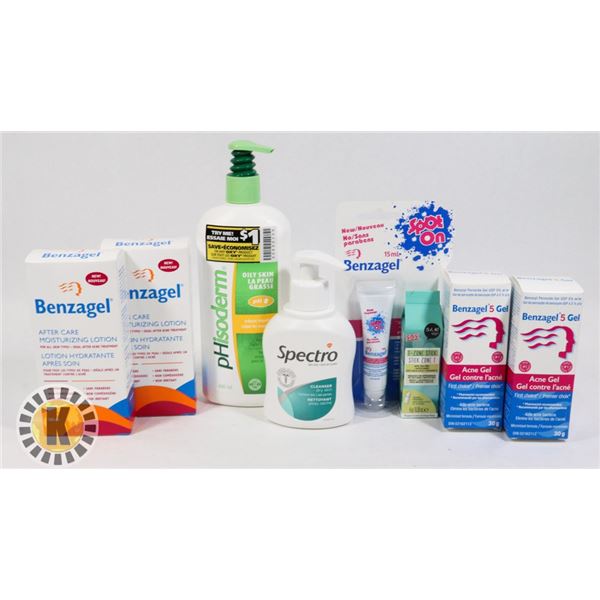 BAG OF ASSORTED SKIN CARE SUPPLIES