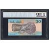 Image 2 : COOK ISLANDS 20 Dollars. 1987. Sig Davis. LAST PREFIX FOR SIGNATURE "CBB"