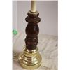 Image 2 : wooden candlestick style lamp with shade