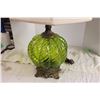 Image 2 : green glass retro lamp with shade