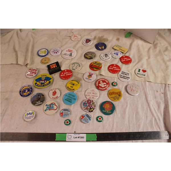 lot of pinback buttons