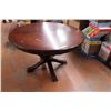 Image 1 : Wooden Round Dining Room Table - 47" diameter, 30" tall (can be disassembled)