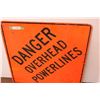 Image 2 : Danger overhead power lines sign 29x29