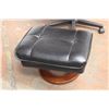 Image 2 : black leather office chair with footstool