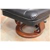 Image 3 : black leather office chair with footstool
