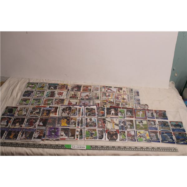 Mix of Hockey cards, baseball + basketball binder pages