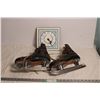 Image 1 : Vintage CCM Skates (size 11) + Caravelle Clock