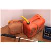 Image 2 : 2 Gas Cans, Weed wacker, gasline antifreeze, golf club, 3 levels