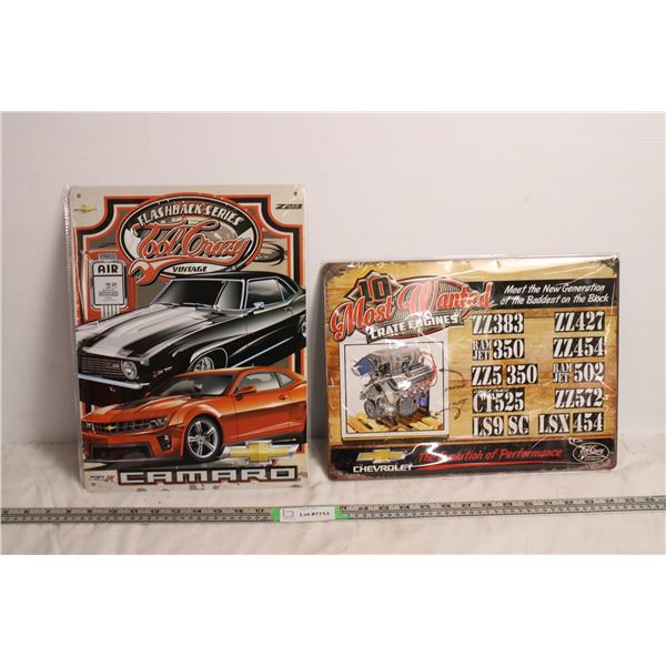 2x The Money - Camaro/Chevy Tin Signs 11x15 (new)