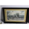 Image 2 : Vintage Prints in frame "Coursing a view in Hatfield Park" + "Fox Hunting" - 19.5" + 13"