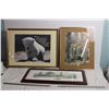 Image 1 : (3) pieces of art - Mirrors Photo in frame (by cosmopolitan art) - Polar bear print in frame, 1993 D