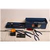 Image 1 : Rubbermaid toolbox with handtools, screwdriver, pliers, light