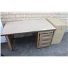 Image 1 : Metal Desk with filing cabinet - 3drawers, 52"x30" filing cabinet 15"x24"