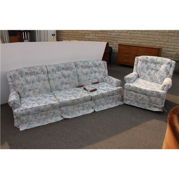 couch + chair flowered pattern 81  long