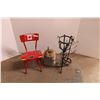 Image 1 : Plant stand, metal rack, chair, gas can