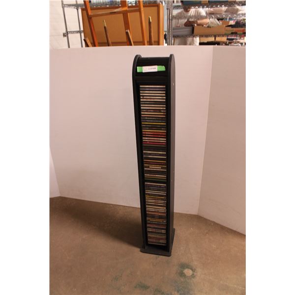 Rolling cover CD Cabinet with 90's CD's