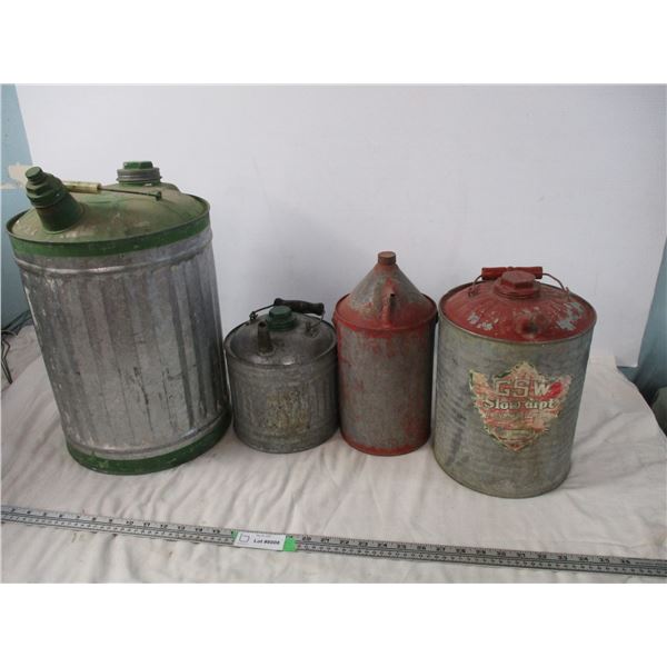 4 metal gas cans