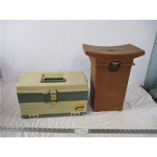 plastic cooler seat plus plastic tackle box