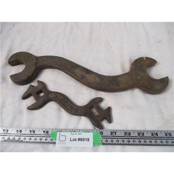 2 vintage wrenches - one stamped deering