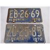 Image 2 : 1970,72 alberta license plates