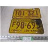 Image 1 : (2) 1967 sask license plate