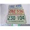 Image 1 : 3X The Money - 1974,75,76 sask license plates