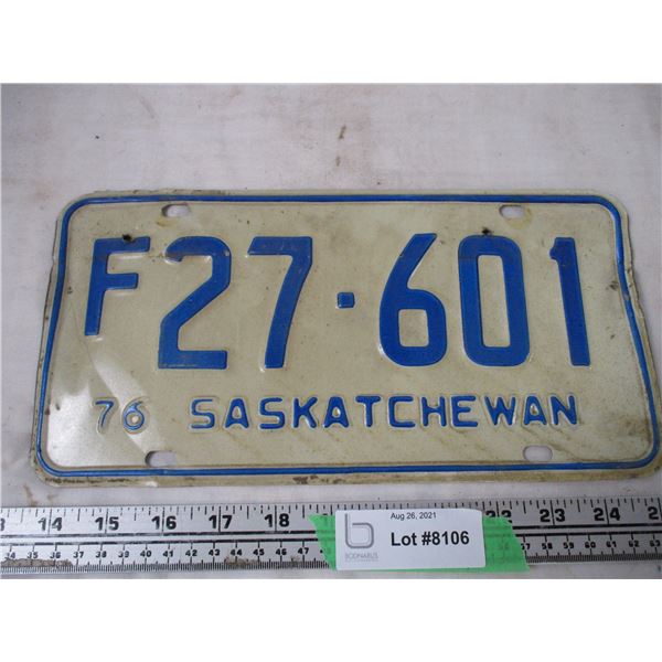 1976 sask license plates