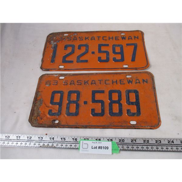 2X The Money - sask license plates 1963