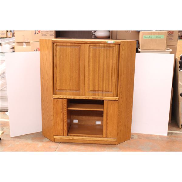 TV Cabinet with roller curtain style doors 55.5 T, 51.5 L, 17 D