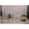Image 1 : Clear Glass Vases + Ceramic Flower Planters