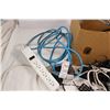 Image 2 : Box of electronics, cables, power bars, misc