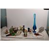 Image 1 : Ornaments lot, Blue Vase, Angel, statue, musical bird