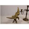 Image 2 : Brass Eagle + Phesant + Candlestick (eagle 10" tall and 11.5' wing to wing